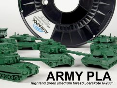 Aurapol PLA Filament ARMY Highland Zelená 1 kg 1,75 mm